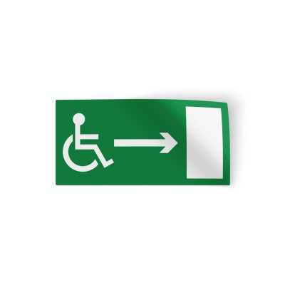 Mindervalide rechts sticker nooduitgang pictogrammen - 1