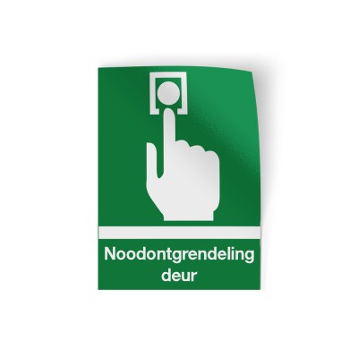 Nooddeurontgrendeling sticker nooduitgang pictogrammen - 1