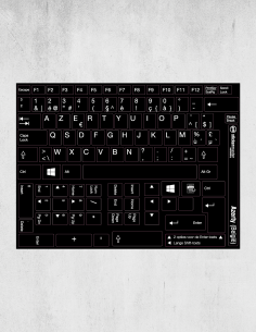 AZERTY (België) Toetsenbord letters - Zwart - Preview 2