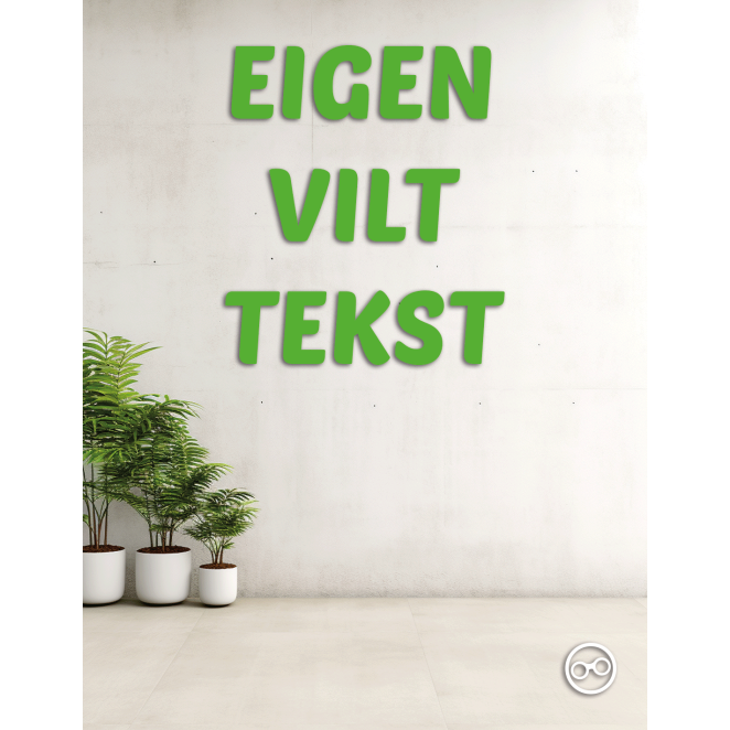 Bedenk en ontwerp je eigen Vilt tekst - Appelgroen