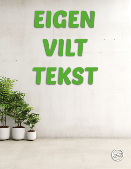 Bedenk en ontwerp je eigen Vilt tekst - Appelgroen Bedenk en ontwerp je eigen Vilt tekst - Appelgroen