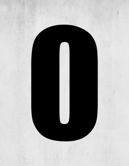 Cijfer Sticker Impact 0