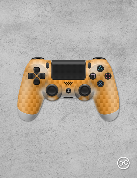 Playstation 4 Controller Skin Carbon Donker Oranje