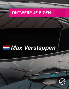 Rijdersnaam Sticker Arial met vlag kopen? - Stickermaster