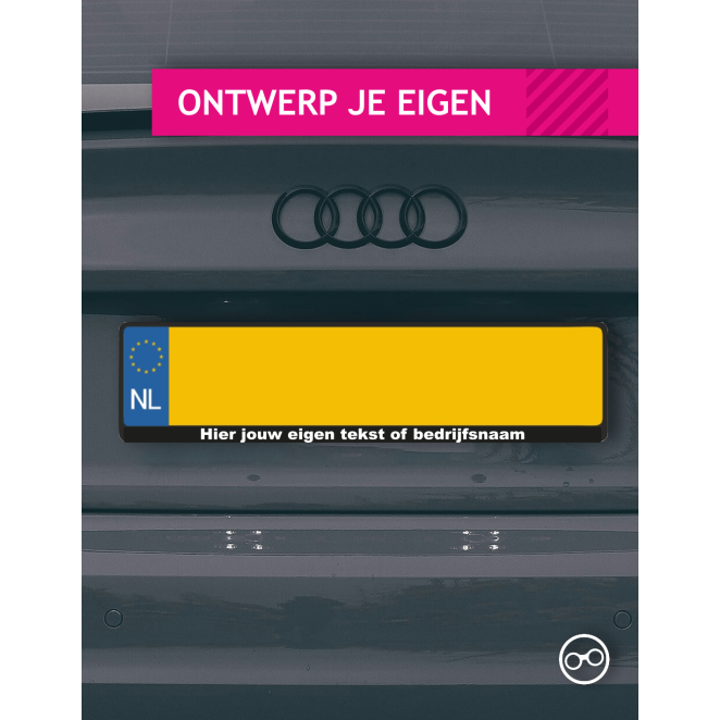 Kentekensticker eigen tekst of bedrijfsnaam kopen