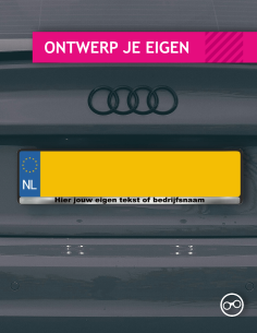 Chrome kentekenplaat sticker ontwerpen met spiegel effect