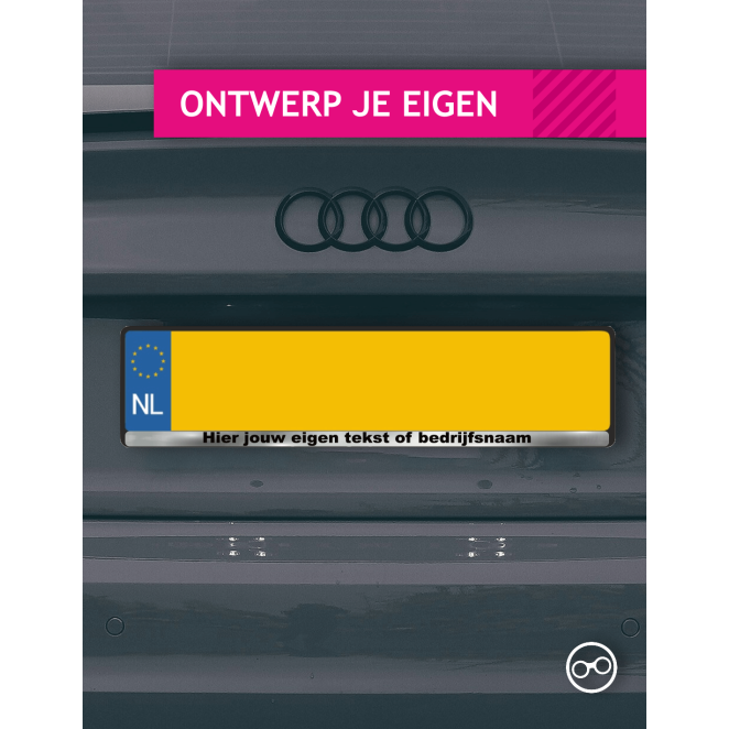 Chrome kentekenplaat sticker ontwerpen met spiegel effect