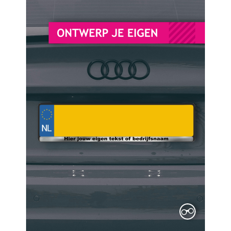 Chrome kentekenplaat sticker ontwerpen met spiegel effect