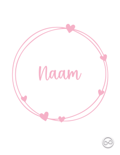 Babynaamsticker rond roze – gepersonaliseerde vinylsticker gesneden uit roze folie 2