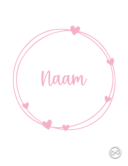 Babynaamsticker rond roze – gepersonaliseerde vinylsticker gesneden uit roze folie - 2