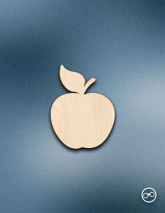 Houten Appel figuur – 8mm linoply, lasergesneden, zwarte zijkanten, decoratie