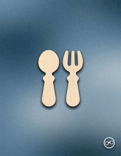 Houten Baby Bestek figuur – 8mm linoply, lasergesneden, zwarte zijkanten, decoratie