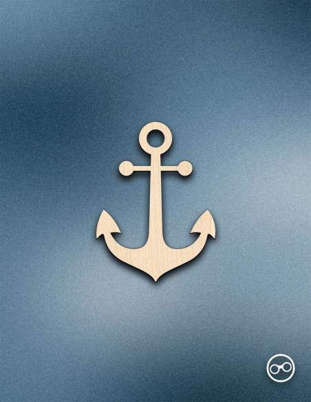 Houten Anker figuur – 8mm linoply, lasergesneden, zwarte zijkanten, decoratie Houten Anker figuur – 8mm linoply, lasergesneden, zwarte zijkanten, decoratie