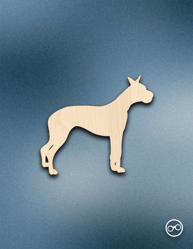 Houten Boxer figuur – 8mm linoply, lasergesneden, zwarte zijkanten, decoratie