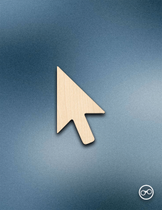 Houten Cursor figuur – 8mm linoply, lasergesneden, zwarte zijkanten, decoratie