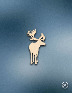 Houten Eland figuur – 8mm linoply, lasergesneden, zwarte zijkanten, decoratie