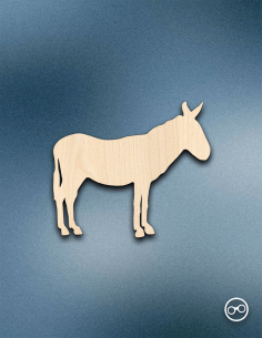 Houten Ezel figuur – 8mm linoply, lasergesneden, zwarte zijkanten, decoratie