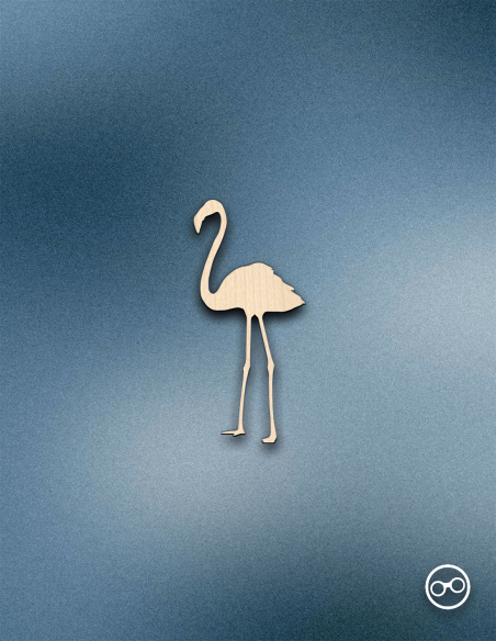 Houten Flamingo figuur – 8mm linoply, lasergesneden, zwarte zijkanten, decoratie