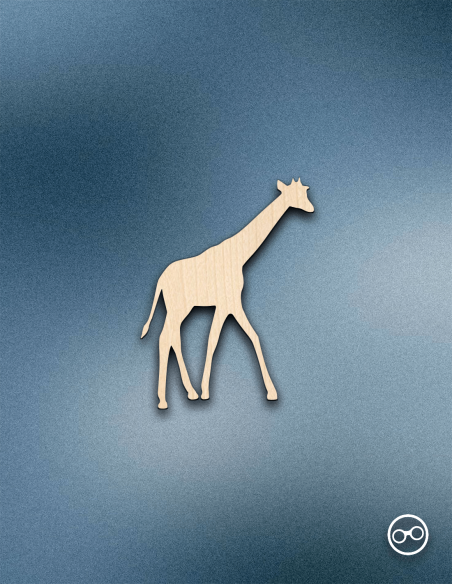 Houten Giraffe figuur – 8mm linoply, lasergesneden, zwarte zijkanten, decoratie