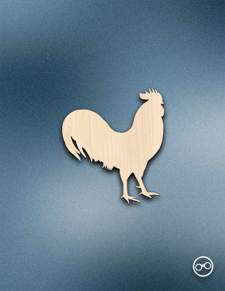 Houten Haan figuur – 6mm berkenmultiplex, lasergesneden decoratie