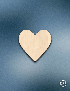Houten Hart figuur – 8mm linoply, lasergesneden, zwarte randen, decoratie