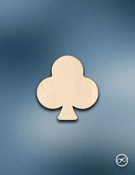 Houten Klaver figuur – 8mm linoply, lasergesneden, zwarte randen, decoratie