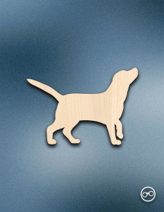 Houten Labrador figuur – 8mm linoply, lasergesneden, zwarte randen, decoratie