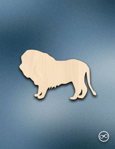 Houten Leeuw figuur – 8mm linoply, lasergesneden, zwarte randen, decoratie