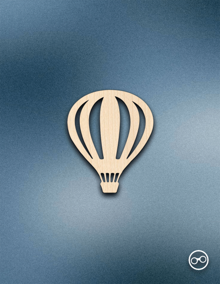 Houten Luchtballon figuur strepen, 8mm linoply, lasergesneden
