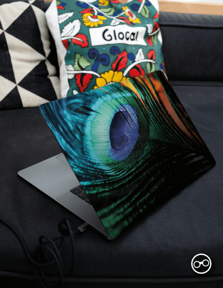 Gekleurde Veer Laptop Sticker - 1