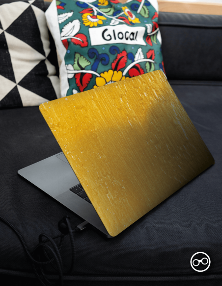 Gold Close Up Laptop Sticker - 1
