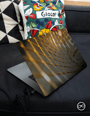 Gold Lines Laptop Sticker - 1