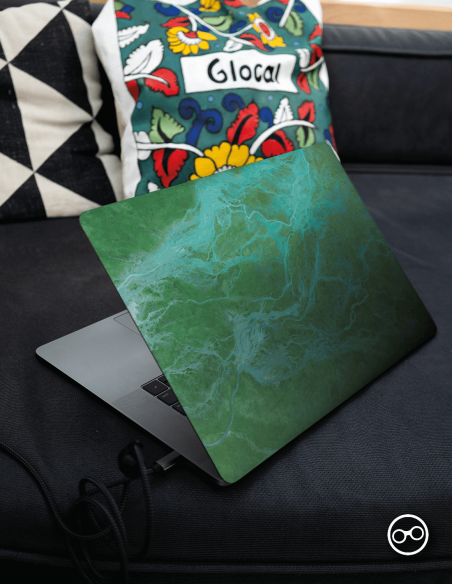 IJzer Golven Laptop Sticker - 1