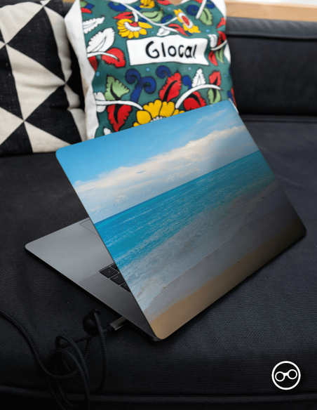 Kalm Strand Wolken Laptop Sticker - 1