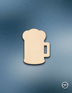 Houten Bierglas figuur – 8mm linoply, lasergesneden, zwarte randen, decoratie