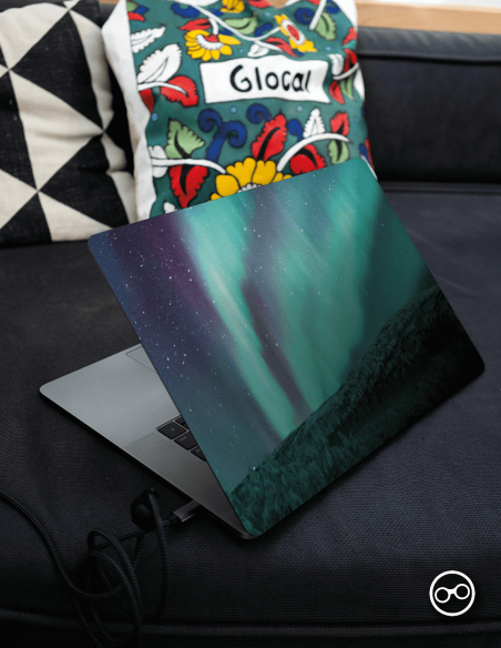 Noorderlicht Over De Bergen Laptop Sticker - 1