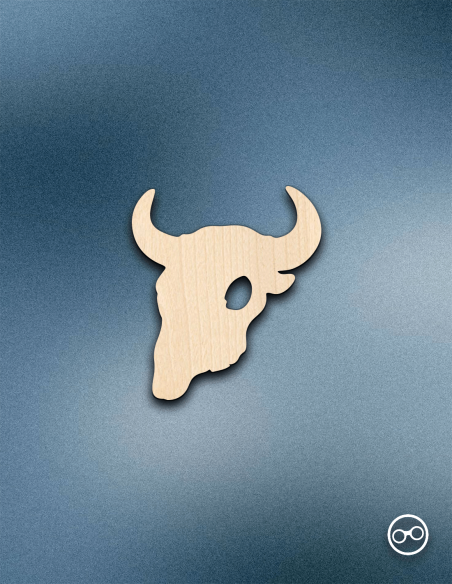 Houten Dierenschedel figuur – 8mm linoply, lasergesneden, zwarte randen, decoratie