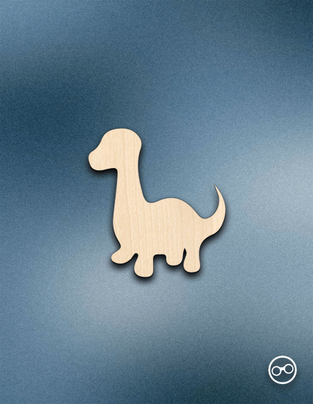 Houten Dino figuur – 8mm linoply, lasergesneden, zwarte randen, decoratie