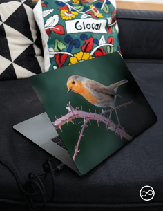 Roodborstje Laptop Sticker - 1