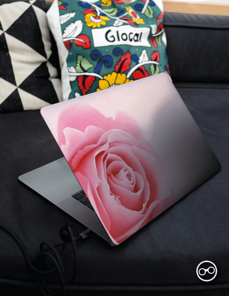 Roze Roos Links Laptop Sticker - 1