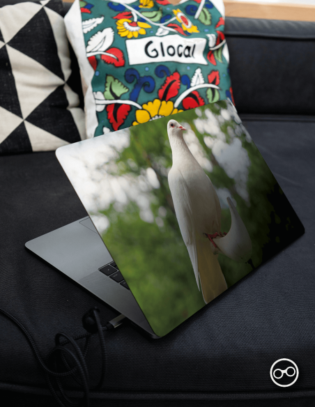 Witte Duif Laptop Sticker - 1