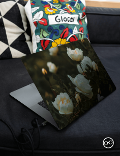 Witte Rozen Laptop Sticker - 1