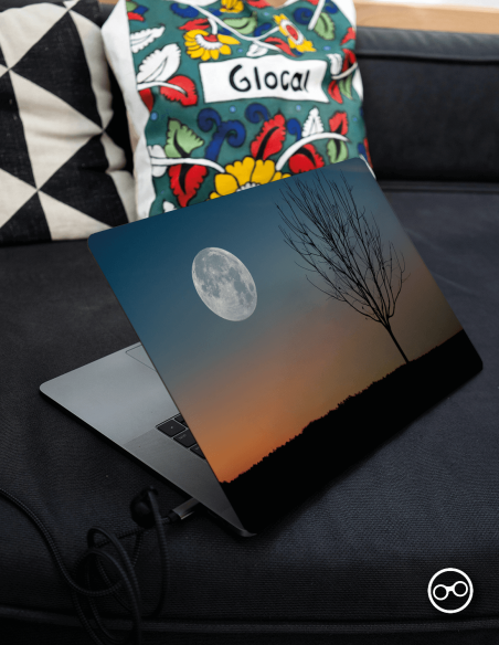 Zon's Ondergang Met Boom Laptop Sticker - 1