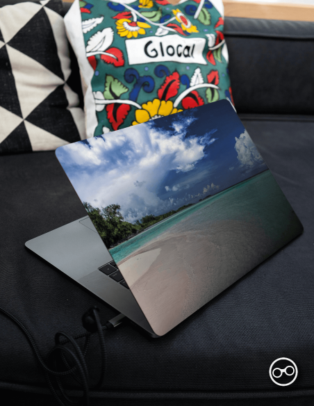 Zonnig Strand Helder Water Laptop Sticker - 1