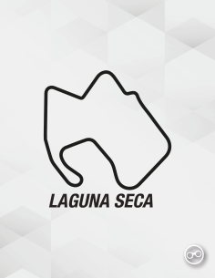 Sticker van het Laguna Seca circuit – geschikt voor auto's, motoren en kleding