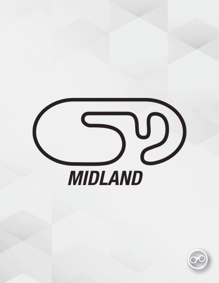 Midland Speedway circuitsticker in glans, mat of strijkfolie – geschikt voor auto’s, laptops of kleding