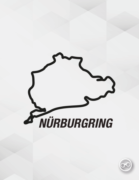 Sticker met circuitvorm van de Nürburgring – geschikt voor auto's, laptops of kleding