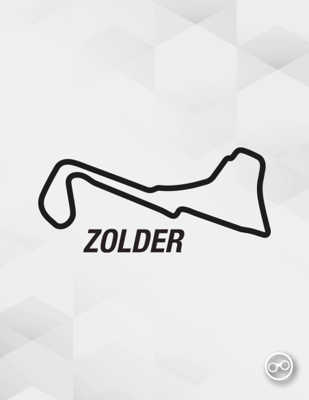 Sticker van het Circuit Zolder – geschikt voor auto's, laptops en kleding