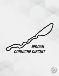 Sticker van het Jeddah Corniche circuit – geschikt voor auto's, laptops en kleding