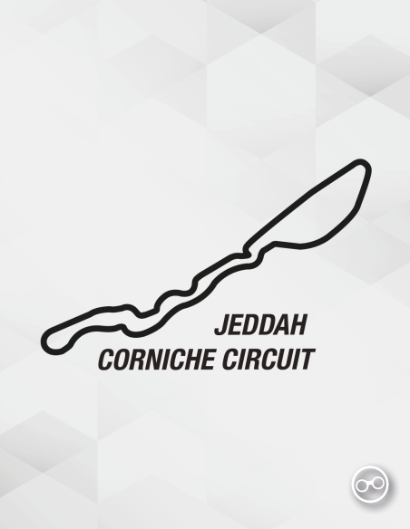 Sticker van het Jeddah Corniche circuit – geschikt voor auto's, laptops en kleding